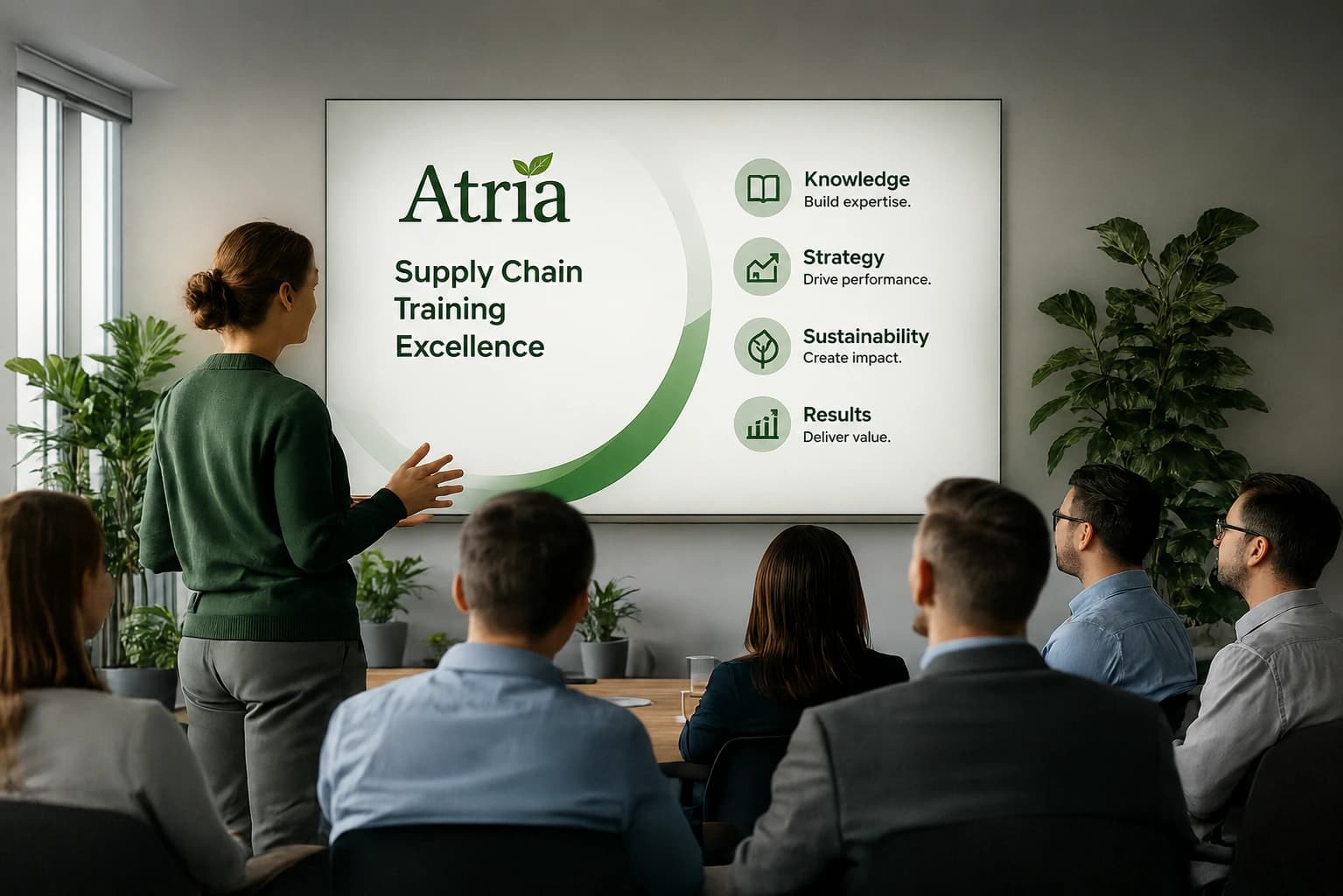 Atria team members collaborating